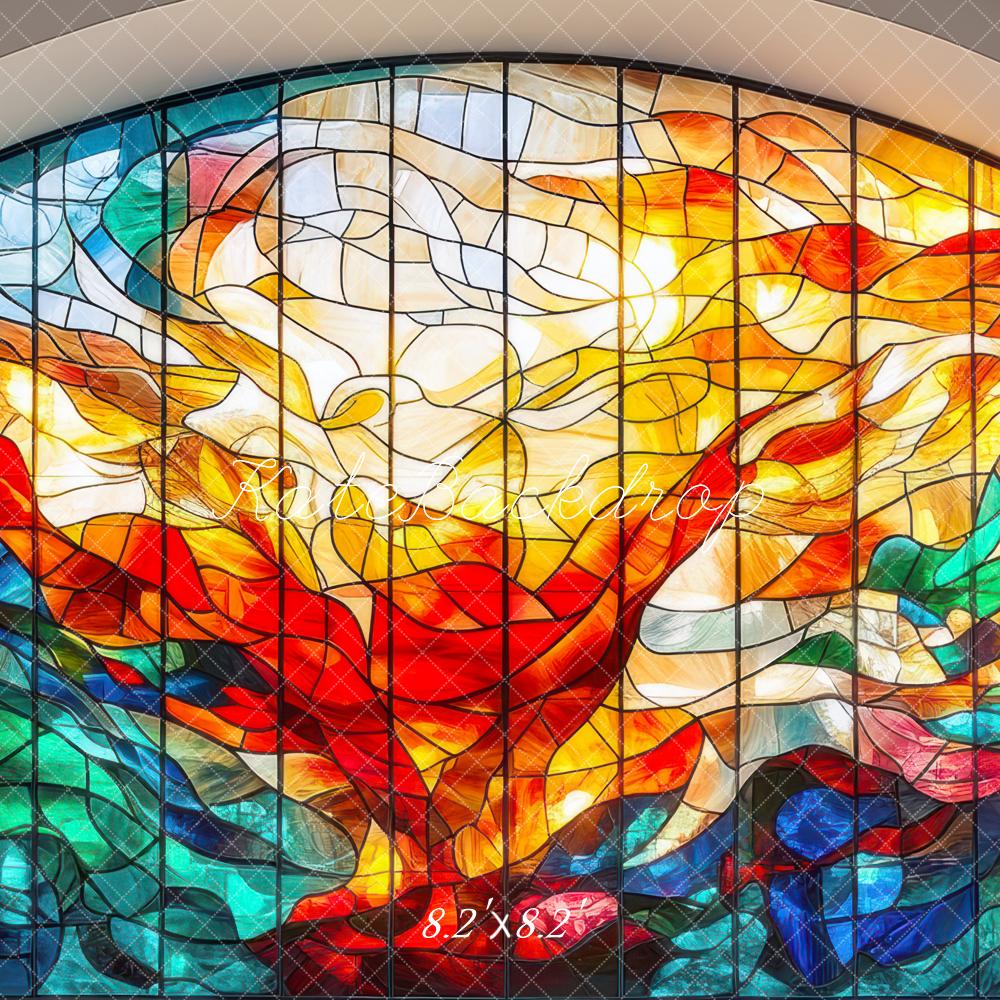 Kate Abstract Stained Glass Window Backdrop Designed by Mini MakeBelieve