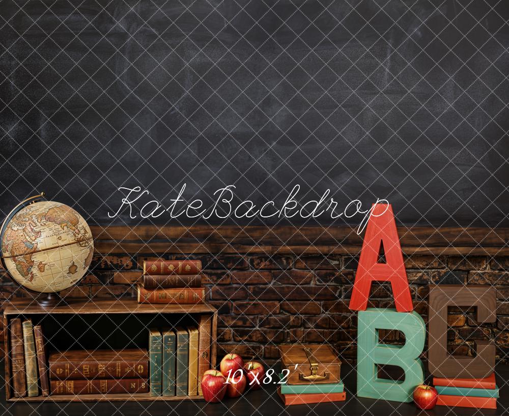 Kate Graduation School Chalkboard Globe Classroom Backdrop Designed by Emetselch