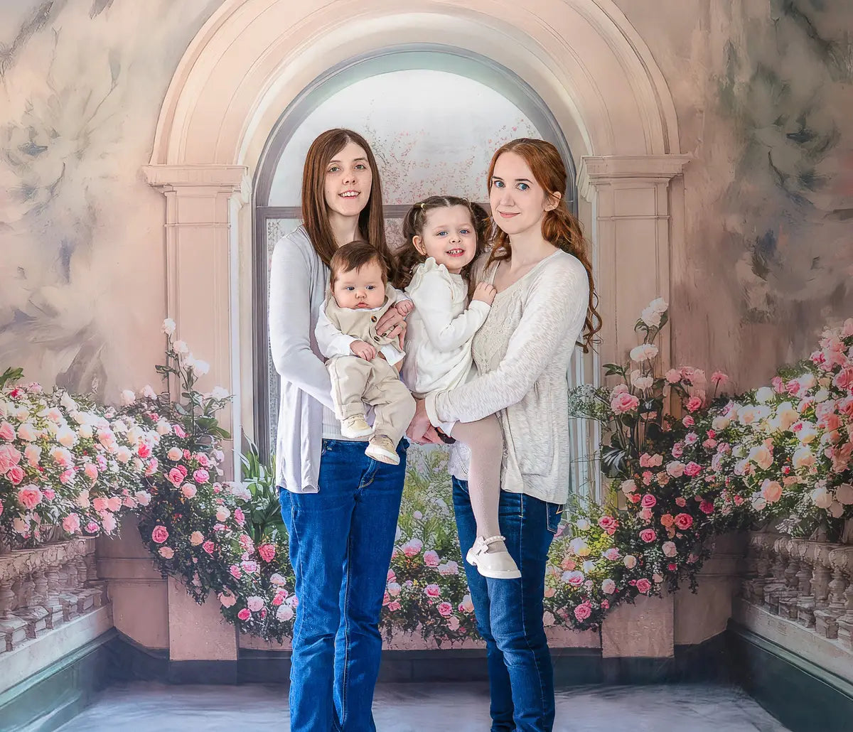 Kate Spring Flower Arch Interior Terrace Window Backdrop Designed by Mini MakeBelieve