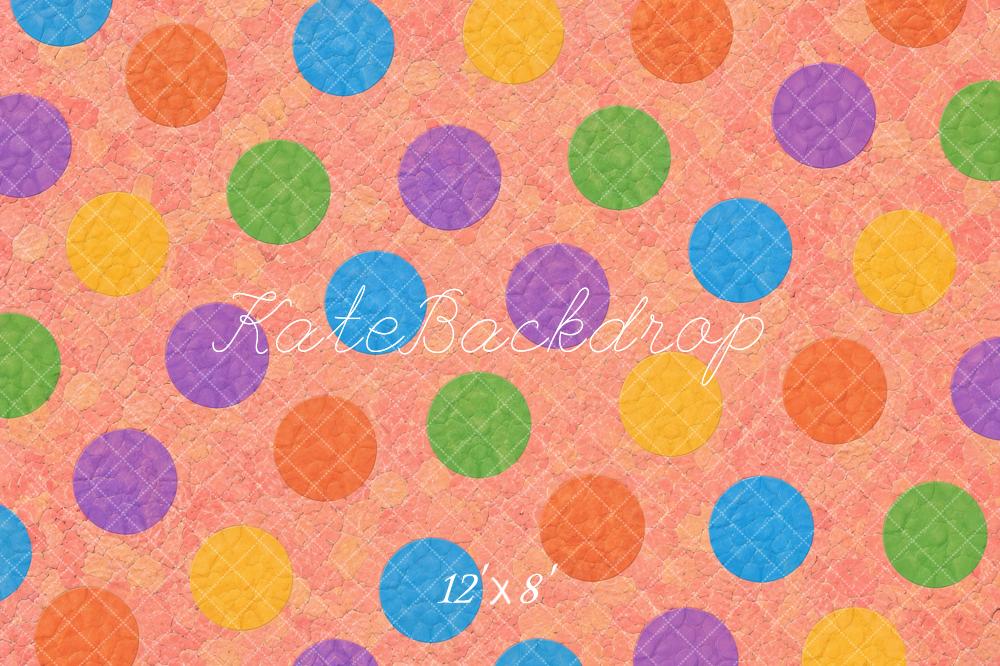 Kate Colorful Polka Dots Floor Printed Backdrop Designed by Mini MakeBelieve