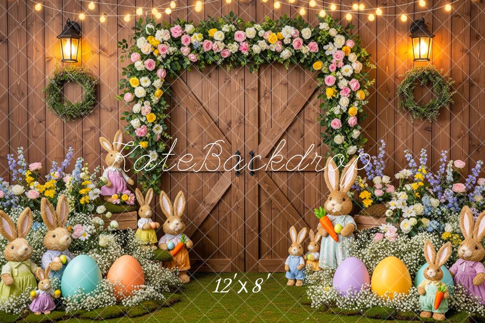 Kate Easter Bunny Flower Arch Wooden Barn Eggs Backdrop Designed by Patty Roberts