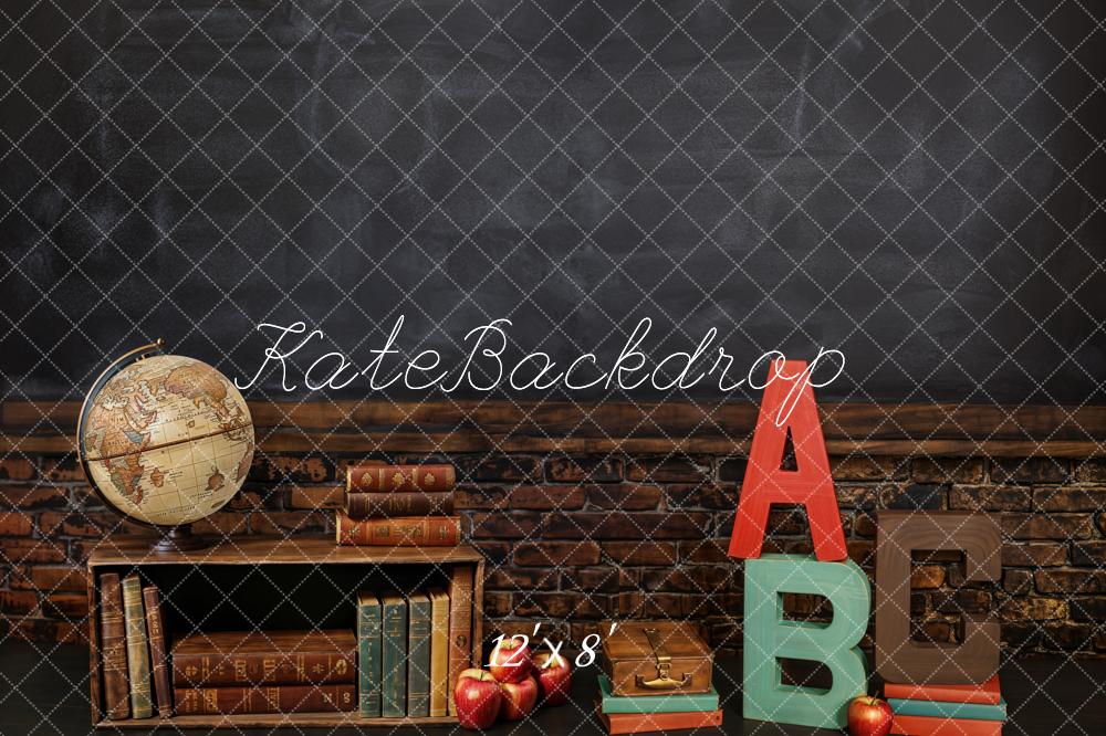 Kate Graduation School Chalkboard Globe Classroom Backdrop Designed by Emetselch