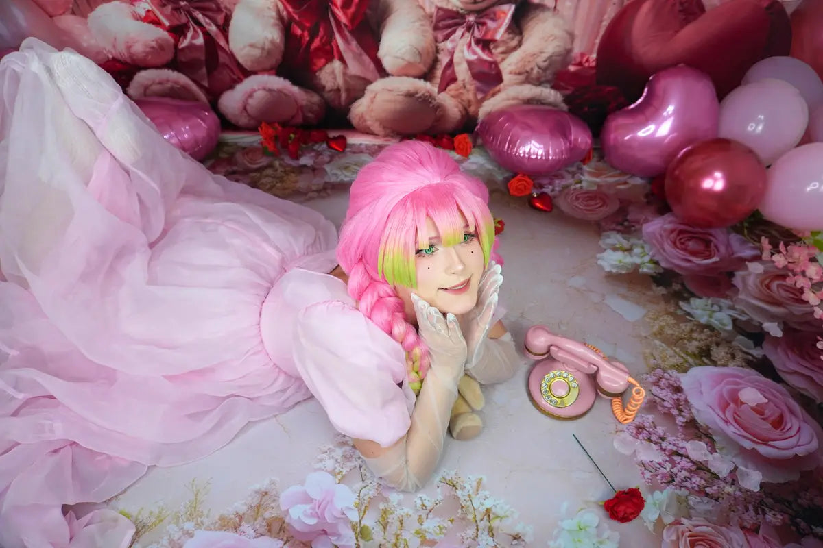 Kate Spring Floral Pink Rose Floor Backdrop Designed by Mini MakeBelieve