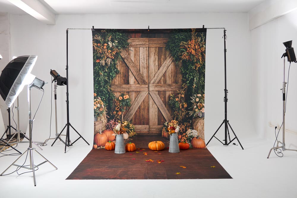 RTS Kate Fall Barn Door Pumpkin Photo Kit Photography Backdrops&Props Themed Bundle