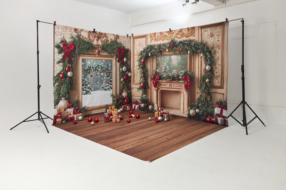 RTS Kate Christmas Fireplace Room Set Photo Kit Photography Backdrops&Props Themed Bundle