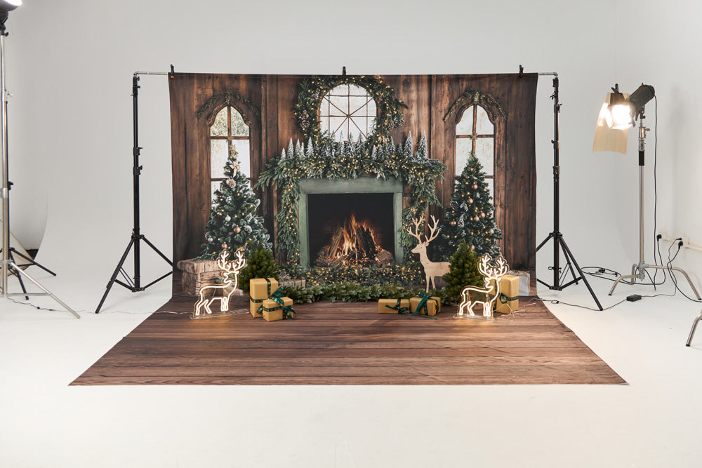 RTS Kate Christmas Fireplace Photo Kit Photography Backdrops&Props Themed Bundle