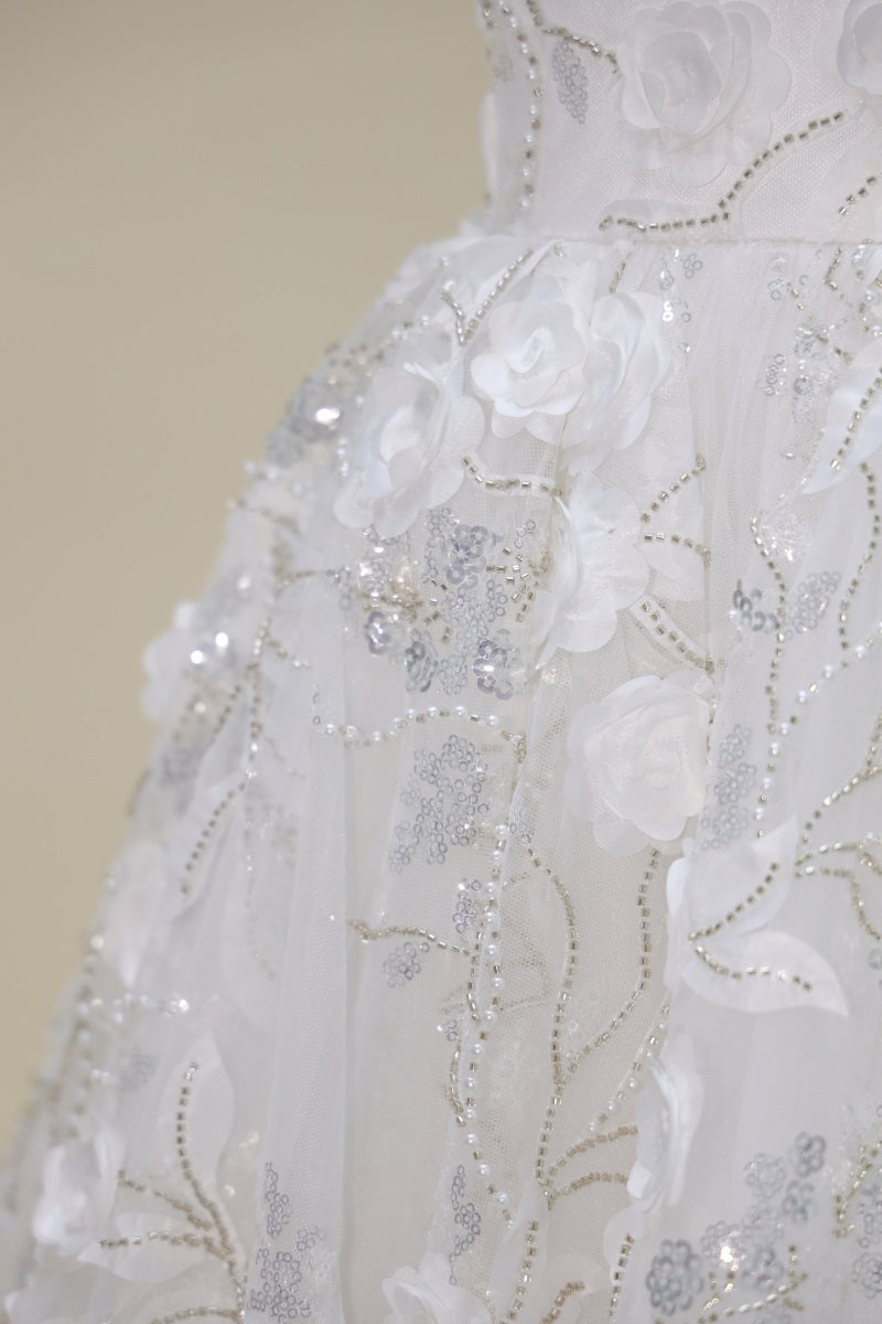 Kate Spring/Summer White Party Dress Kids Dress for Photography