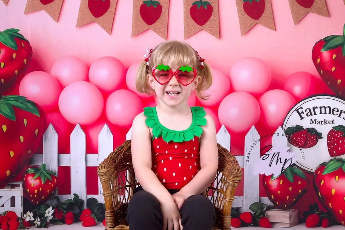 Kate Cake Smash Strawberry Farmers Market Backdrop Designed by Patty Roberts