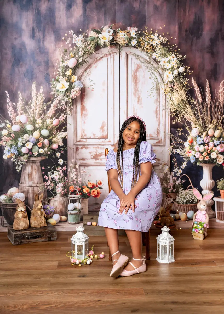 Kate Easter Egg Flower White Wooden Door Backdrop Designed by Chain Photography