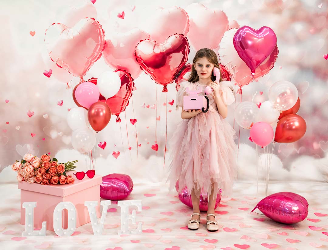 Valentine's Pink Candy House Foto Achtergrond Designed by Mini MakeBelieve