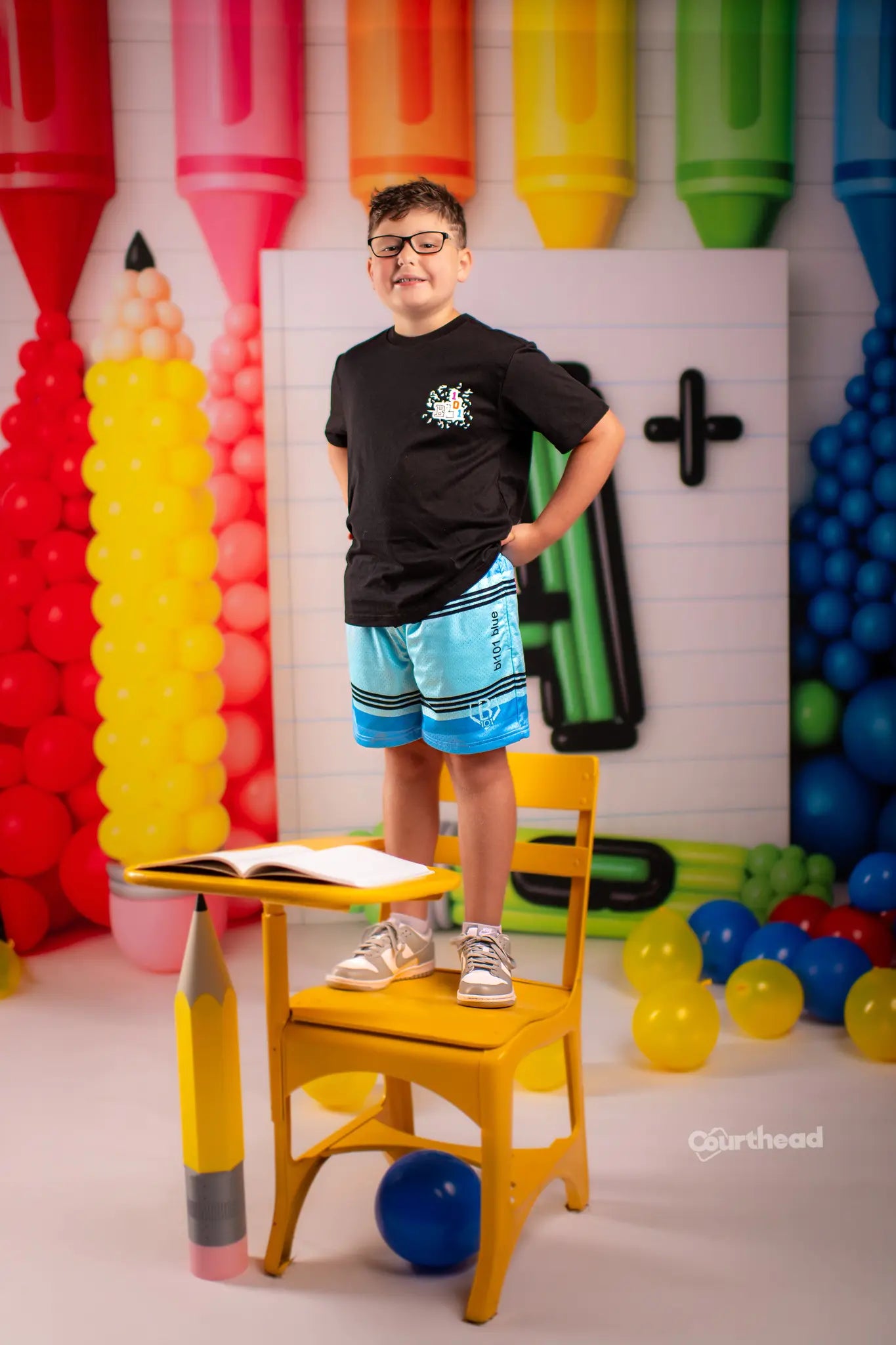 Kate Back to School Colorful Crayon A Plus Balloon Backdrop Designed by Patty Roberts