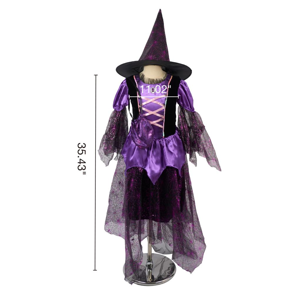 Kate Halloween Black and Purple Witch Children's Dress Set