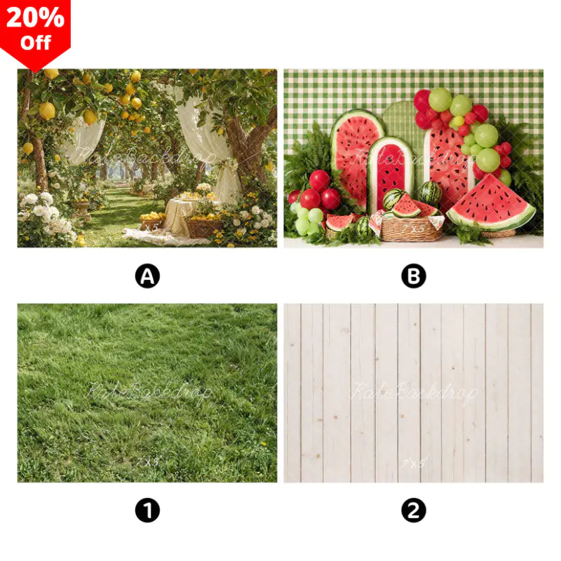 Kate Summer Combination Printed Backdrops for Photography( 2 Backdrops & 2 Floor )