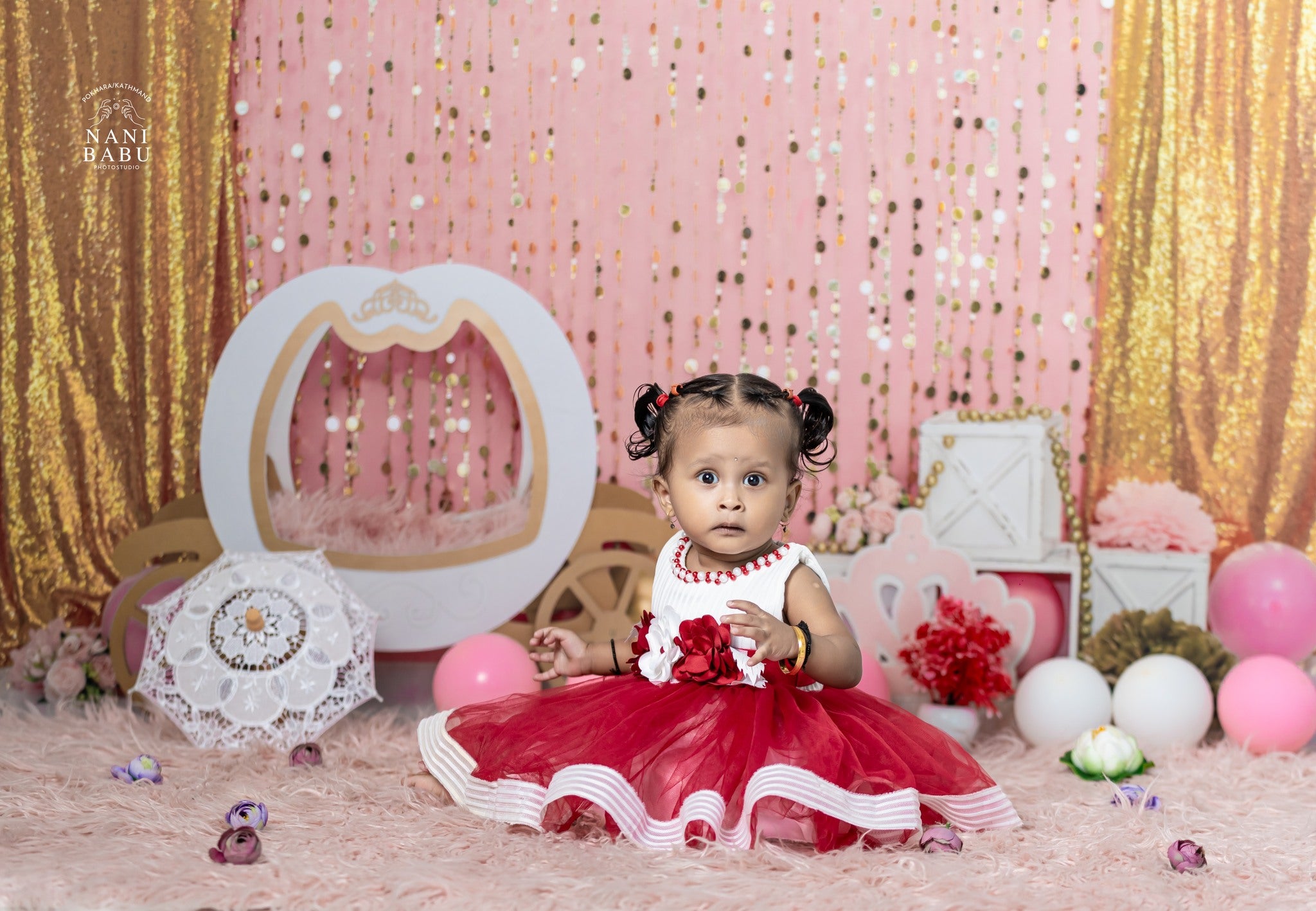 Fondo de Princesa Rosa para Cake Smash con Purpurina Diseñado por Valerie Miranda