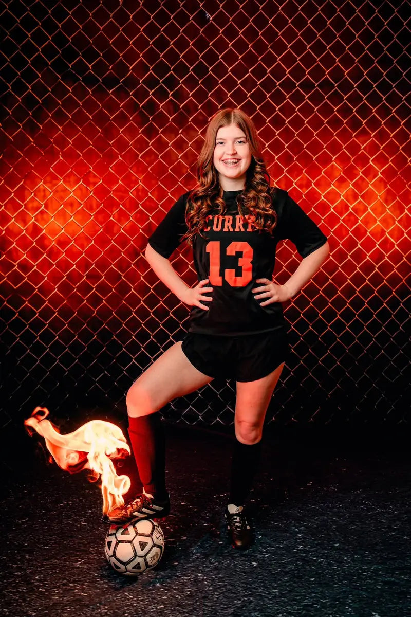 Kate Sports Chain Link Fence Bokeh Backdrop Designed by Mini MakeBelieve