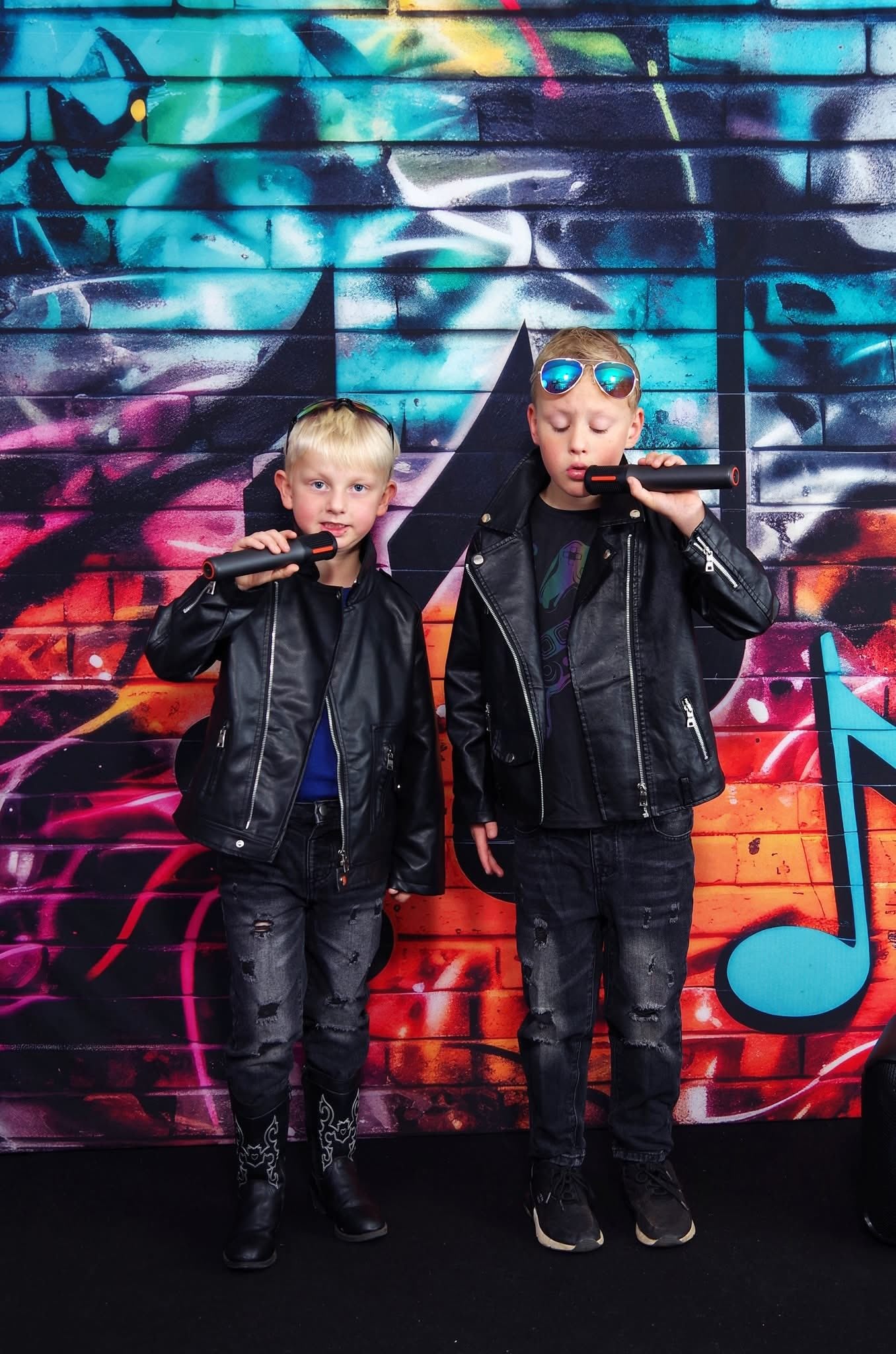Kate Graffiti Wall with Music Notes Printed Backdrop Designed by Mandy Ringe Photography
