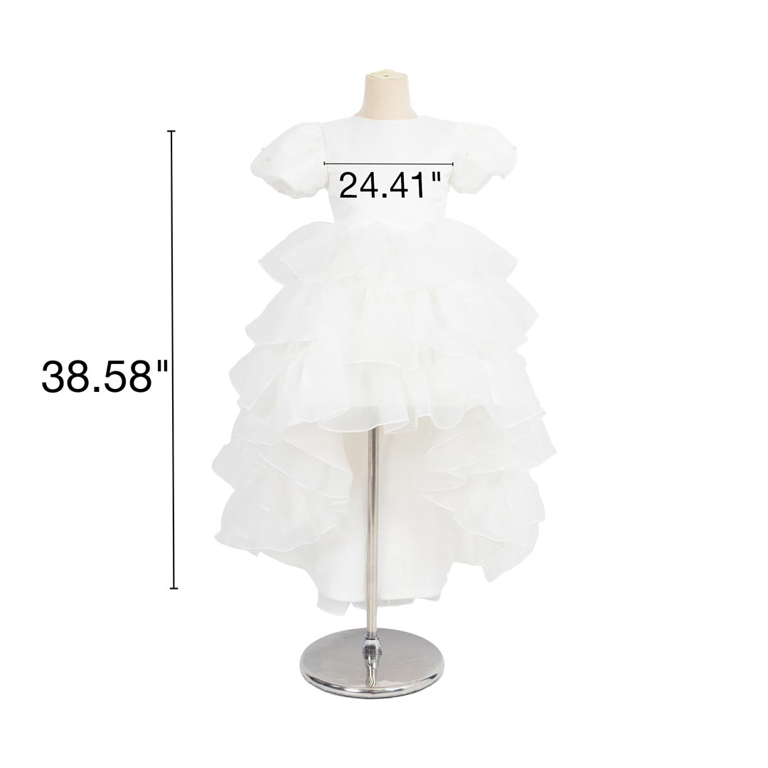 Couture Velvet Roze Sequin Strik Schouder Meisjesjurk voor Fotografie