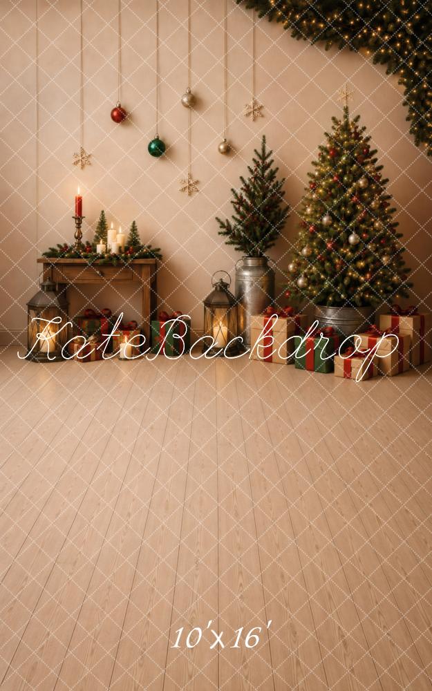 Kate Sweep Christmas Tree Gifts And Lantern Ornaments Corner Printed Backdrop Designed by Vertigo Productions