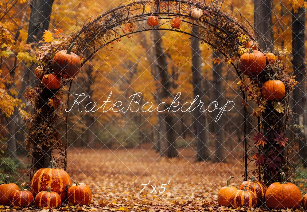 Fall Pumpkin Arch Forest Foto Achtergrond Designed by Emetselch
