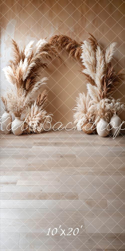 Kate Boho Pampas Grass Floral Arch Backdrop Designed by Emetselch