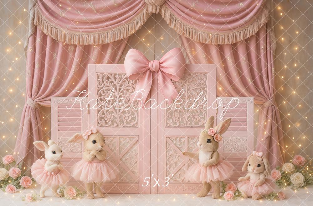 Cake Smash Bunny Pink Ballet Party Foto Achtergrond Designed by Ashley Paul