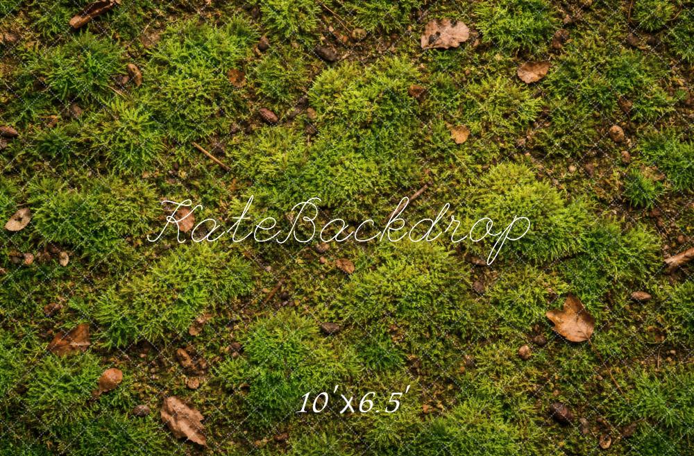 Kate Green Moss Ground Leaves Floor Printed Backdrop Designed by Vertigo Productions