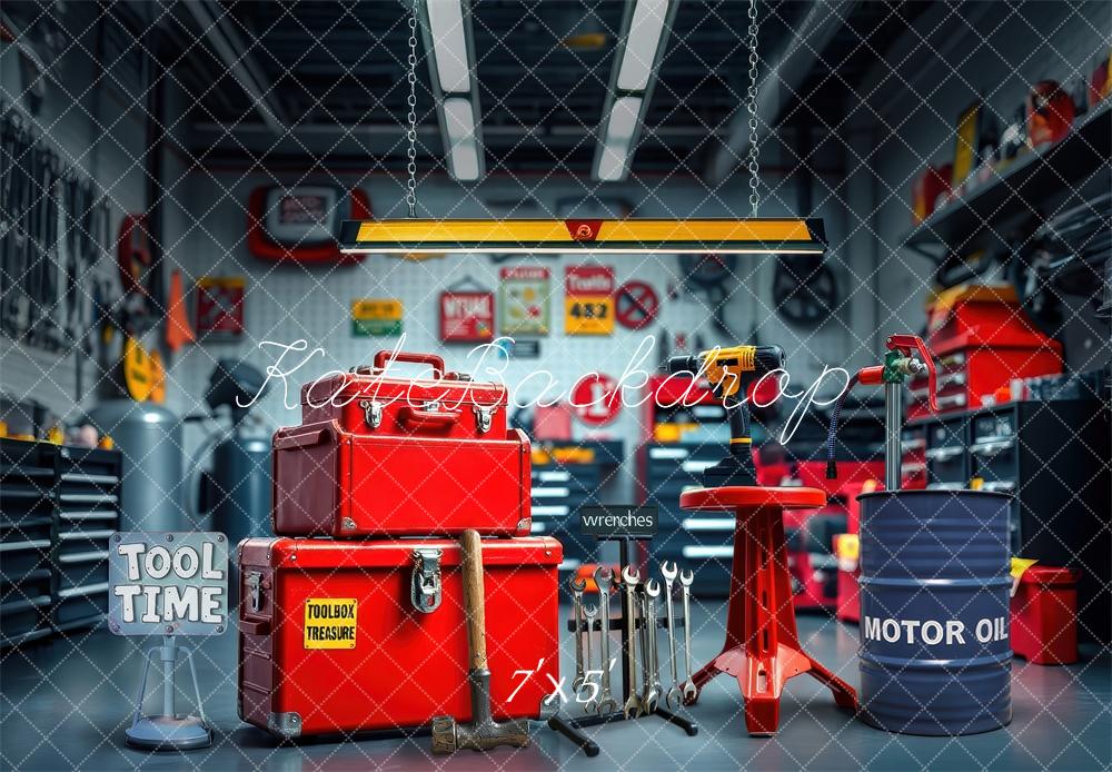 Garage Tools Rode Werkplaats Foto Achtergrond Designed by Laura Bybee