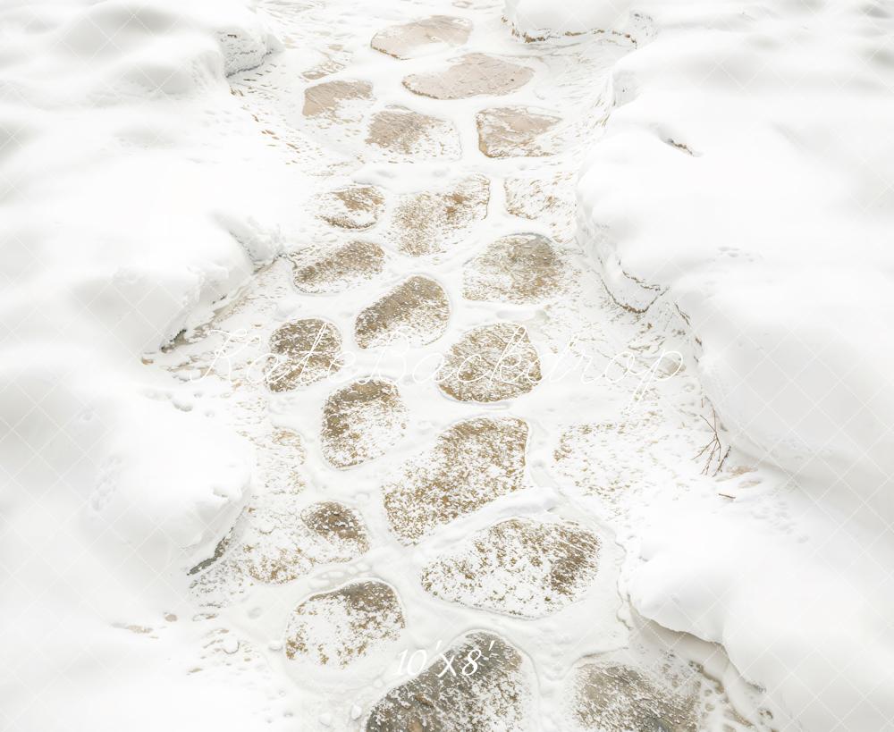 Fondo de Piso de Camino de Piedras de Invierno Diseñado por Kate Image