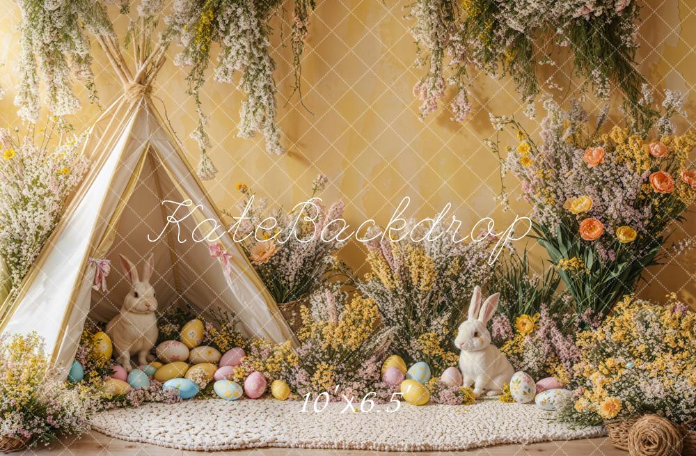 Easter Bunny Tent Eggs Foto Achtergrond Designed by Emetselch