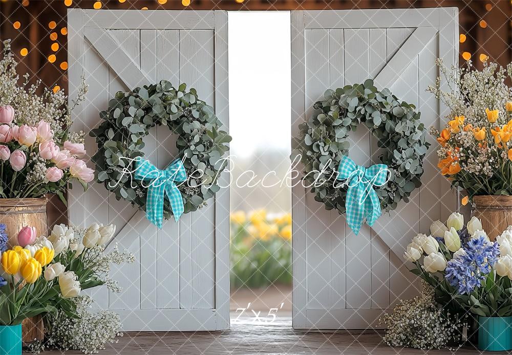 Guirnalda Floral Primaveral para Puerta Diseñada por Mini MakeBelieve