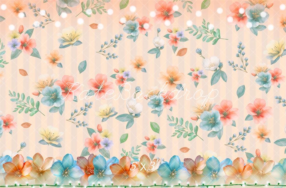 Kate Floral Pastel Pattern Backdrop Designed by Laura Bybee
