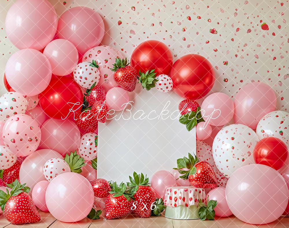 Fondo de globos de fresa de primavera para pastel de smash diseñado por Emetselch
