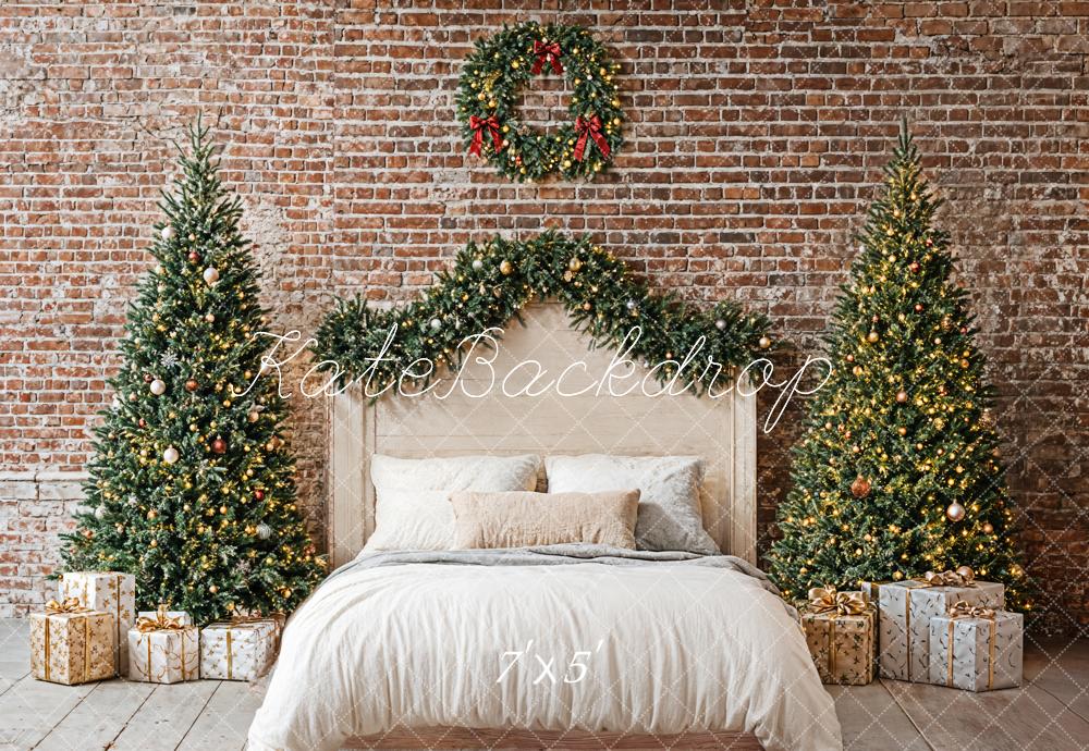 Kate Christmas Bedroom Brick Wall Backdrop Designed by Emetselch