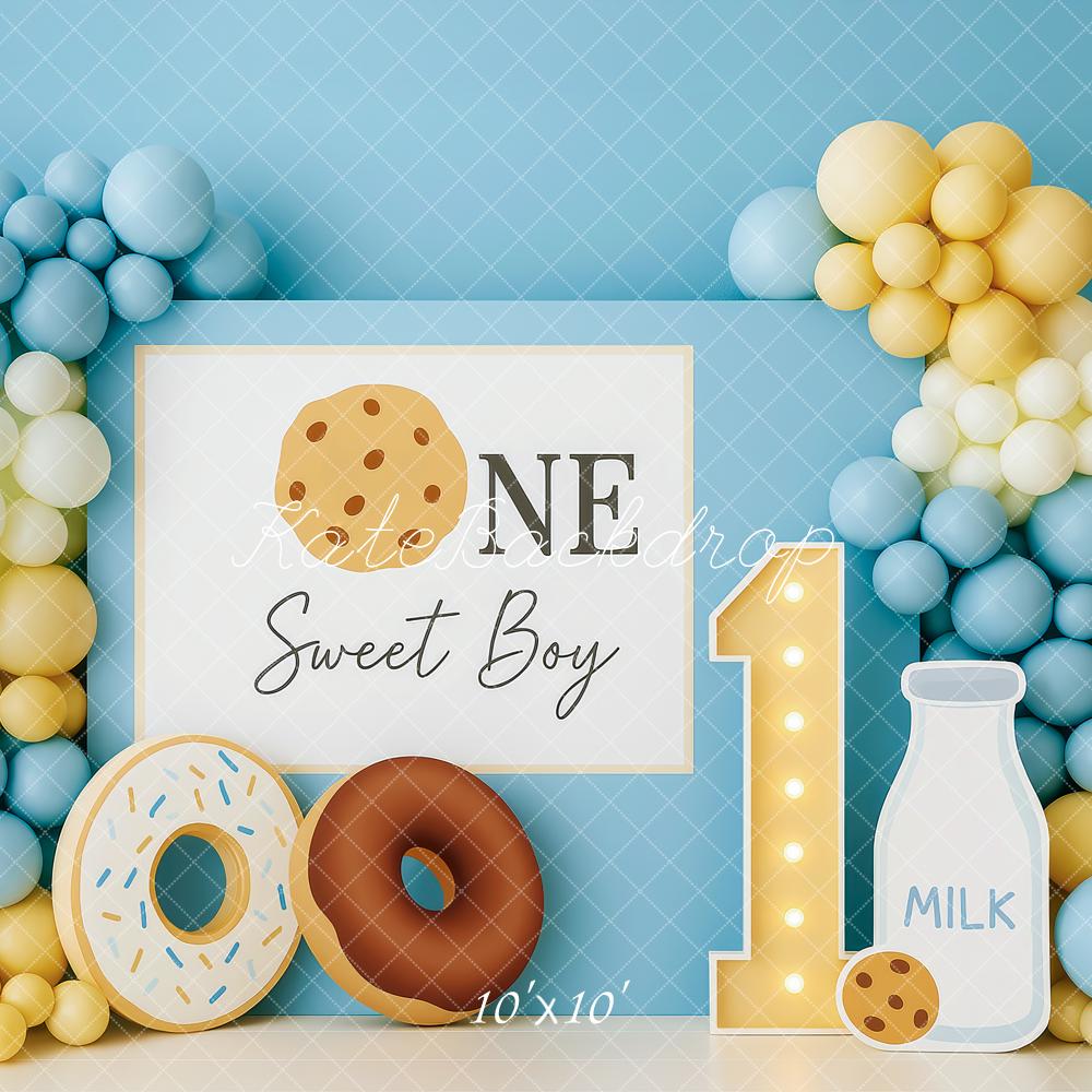 Kate Cake Smash Sweet Boy Cookie Donut Backdrop Designed by Patty Roberts