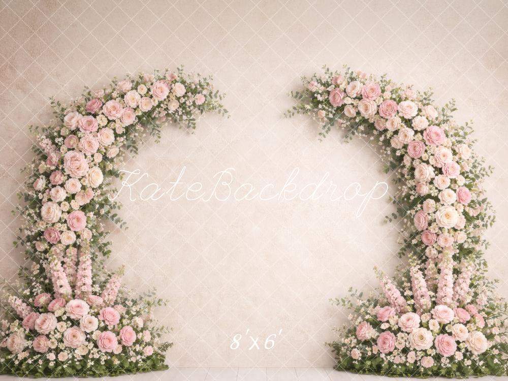 Kate Spring Flower Arch Pink Roses Backdrop Designed by Megan Leigh Photography