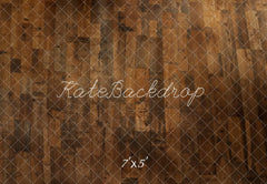 Kate Dark Brown Vintage Wood Floor Printed Backdrop Designed by Kate Image
