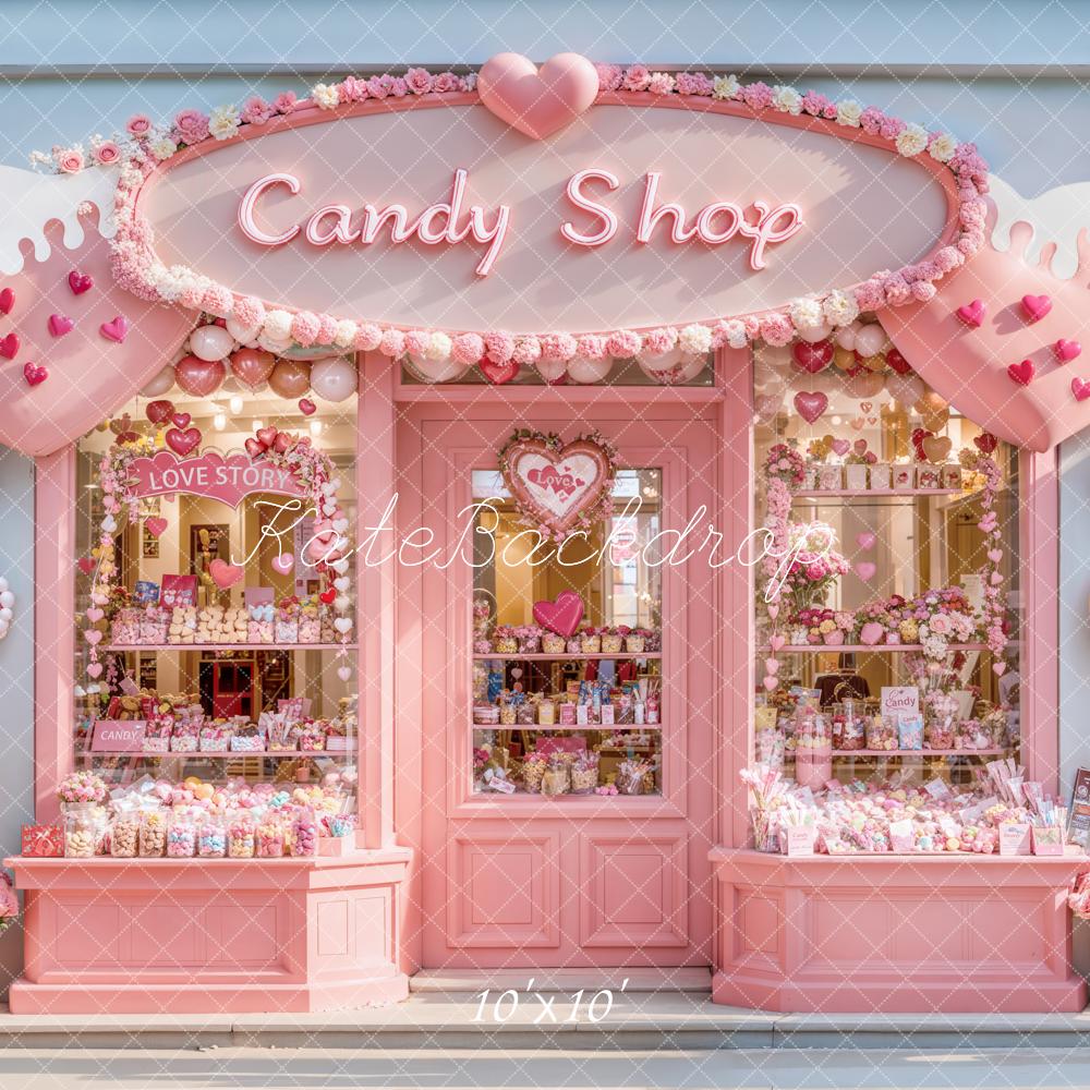 Valentine Candy Shop Hearts Pink Foto Achtergrond Designed by Emetselch