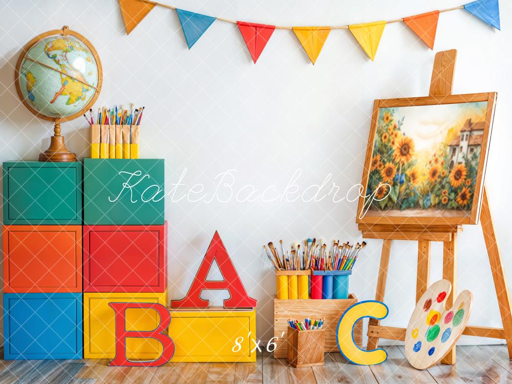 Kate School Art Painting Alphabet Blocks Backdrop Designed by Emetselch