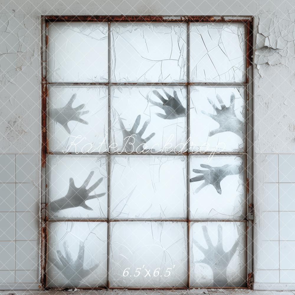 Kate Halloween Spooky Hands Vintage Window Backdrop Designed by Mini MakeBelieve