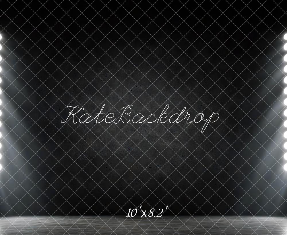 Kate Sports Black Stage Lights Backdrop Designed by Mini MakeBelieve