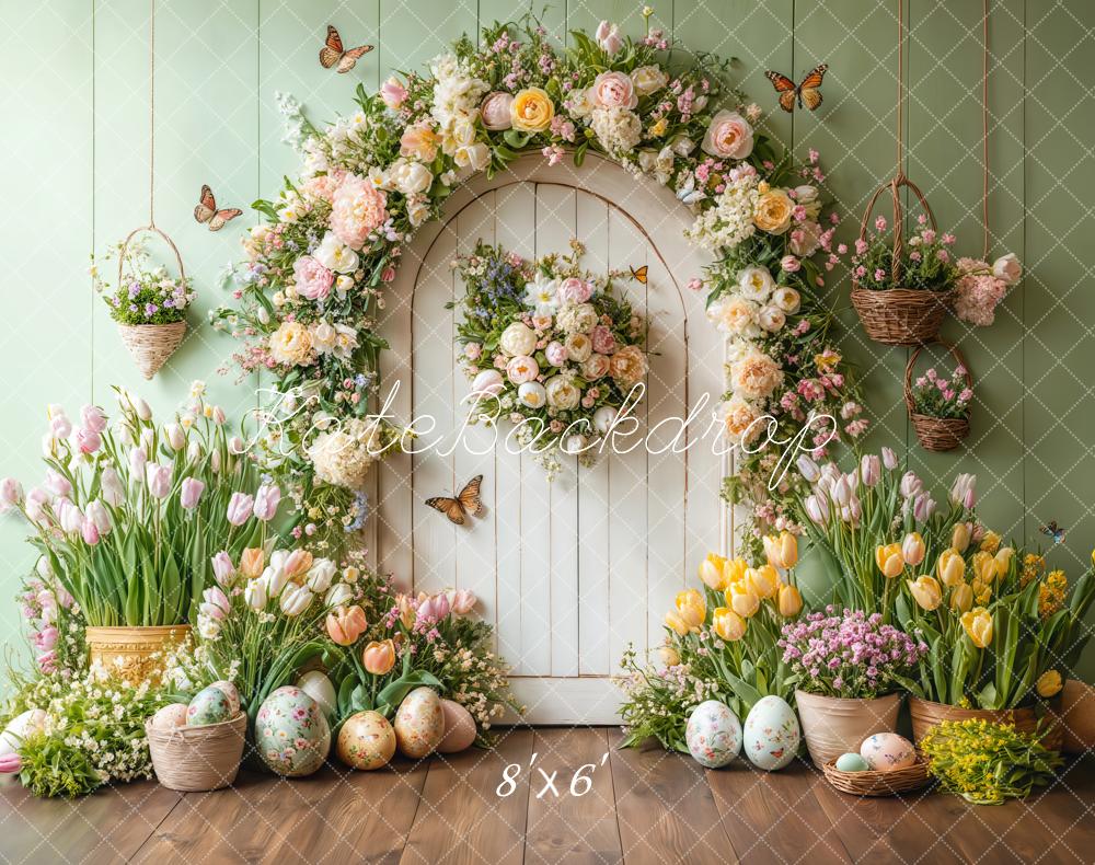 Kate Spring Easter Flower Arch Butterfly Backdrop Designed by Emetselch