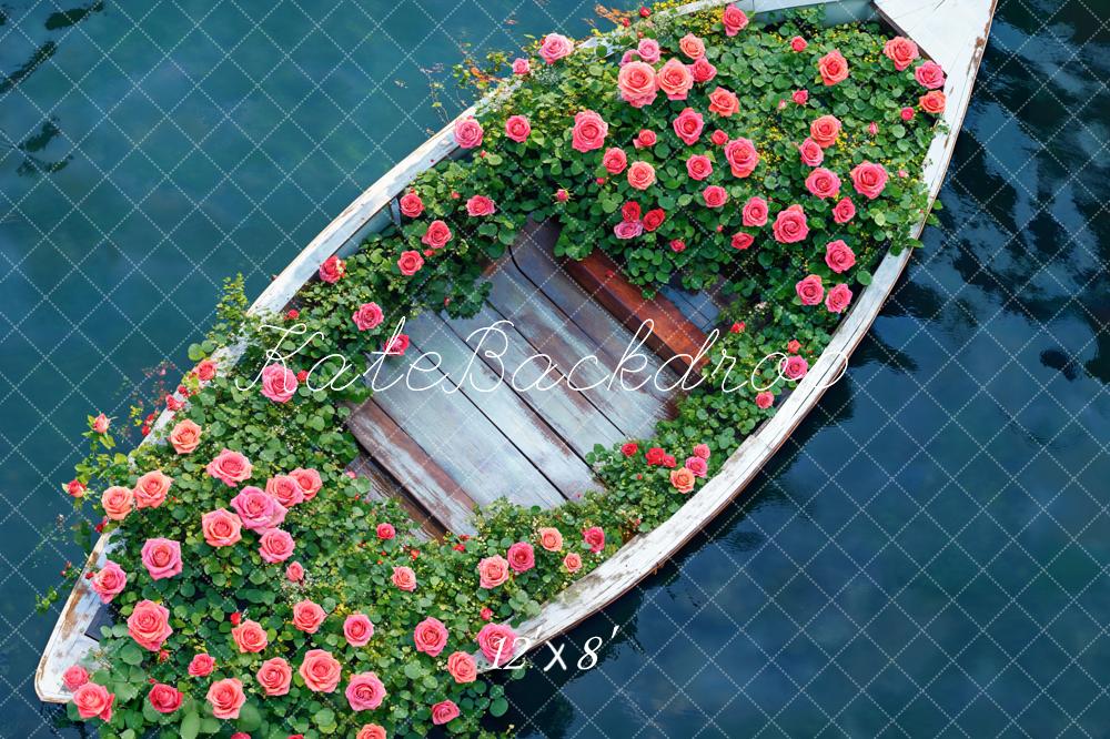 Kate Lake Floral Boat Roses Floor Backdrop Designed by Emetselch