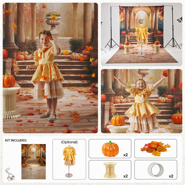 RTS Kate Fall Walkway Pumpkin Photo Kit Photography Backdrops&Props Themed Bundle