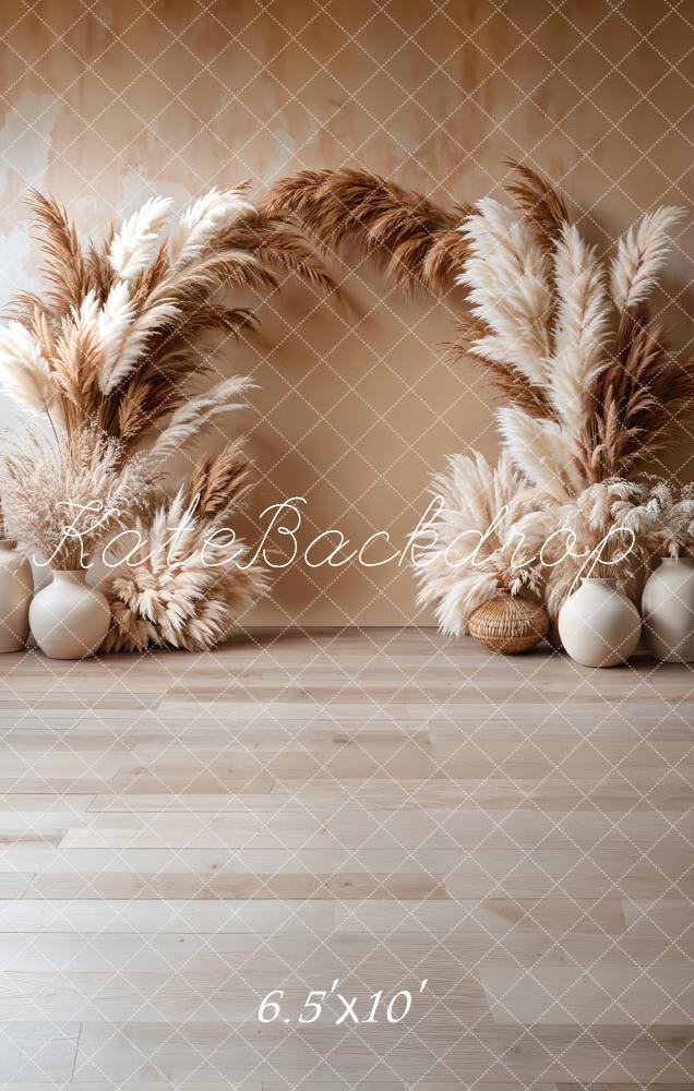 Kate Boho Pampas Grass Floral Arch Backdrop Designed by Emetselch