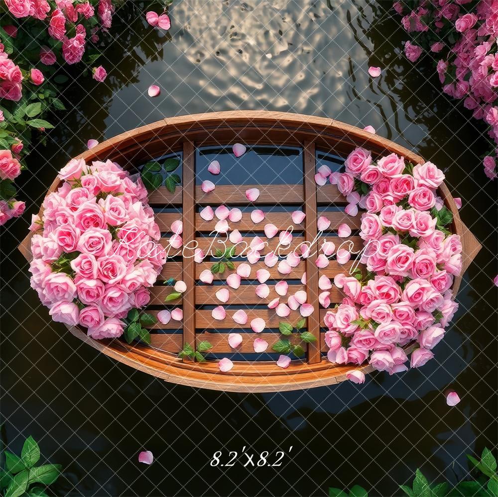 Kate Floral Boat Pink Roses Backdrop Designed by Laura Bybee
