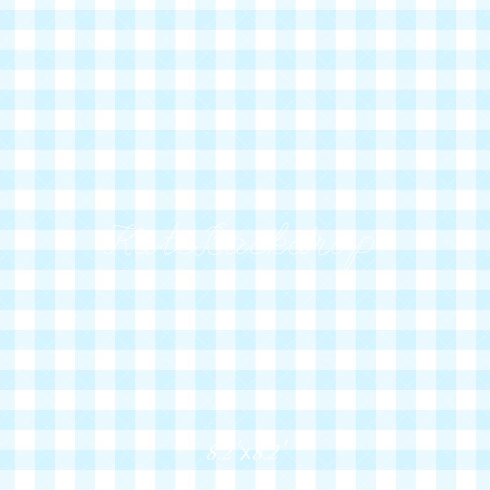 Sfondo a Motivo Gingham Azzurro Chiaro Designed by Mandy Ringe Photography