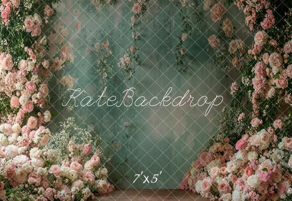 Kate Spring Floral Arch Green Vintage Wall Backdrop Designed by Emetselch