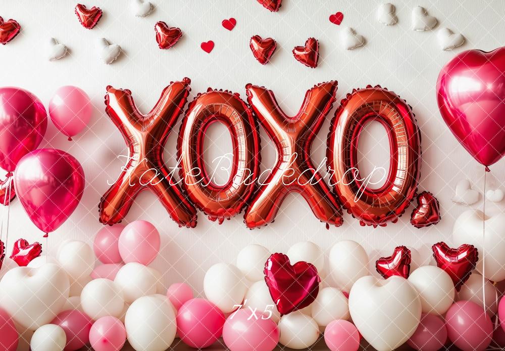 Kate Valentine's XOXO Heart Balloons Backdrop for Photography Designed by Patty Roberts