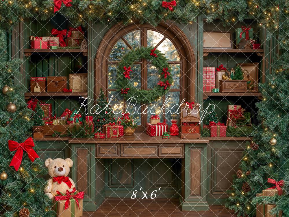 Kate Christmas Trees Garland Window Shelves Teddy Bear Gifts Backdrop Designed by Emetselch