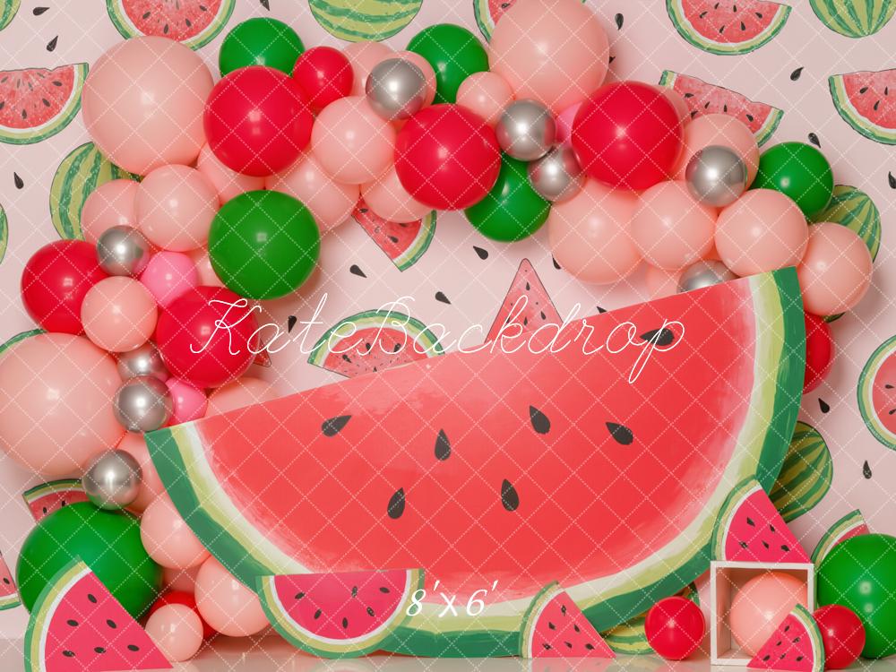 Kate Summer Watermelon Balloons Fruit Pattern Backdrop Designed by Emetselch